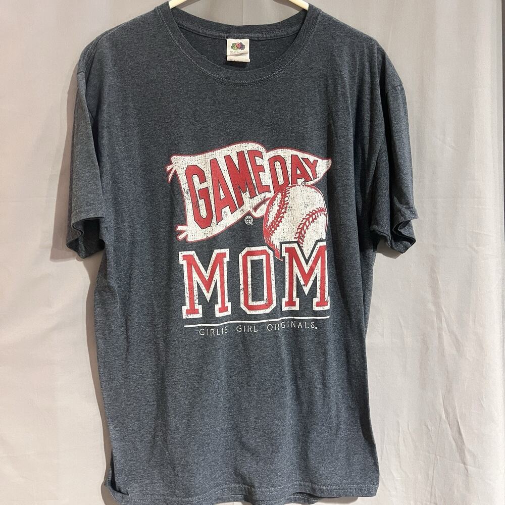 Girlie Girl Originals Preppy Baseball Game Day Mom T-Shirt Size Large TG2072